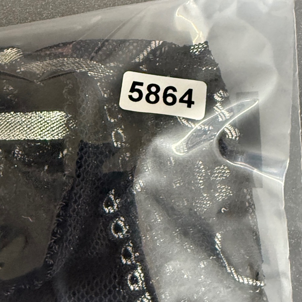Victoria's Secret Very Sexy Black Lace Silver Metallic Halter Teddy Bodysuit S - Picture 10 of 10